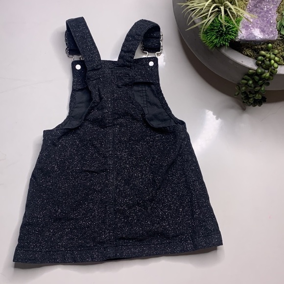 Denim Co charcoal gray glitter Shimmer Stardust corduroy overall dress jumper 2T - Picture 6 of 6